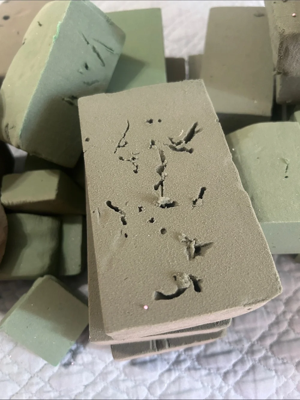 Assorted Floral Foam Blocks & Cylinders - Sage Green Craft Foam